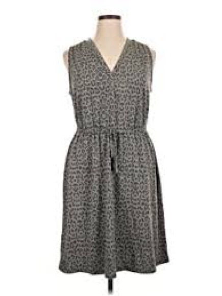 Bobaeu Leopard Print Dress Sleeveless Gray Xl